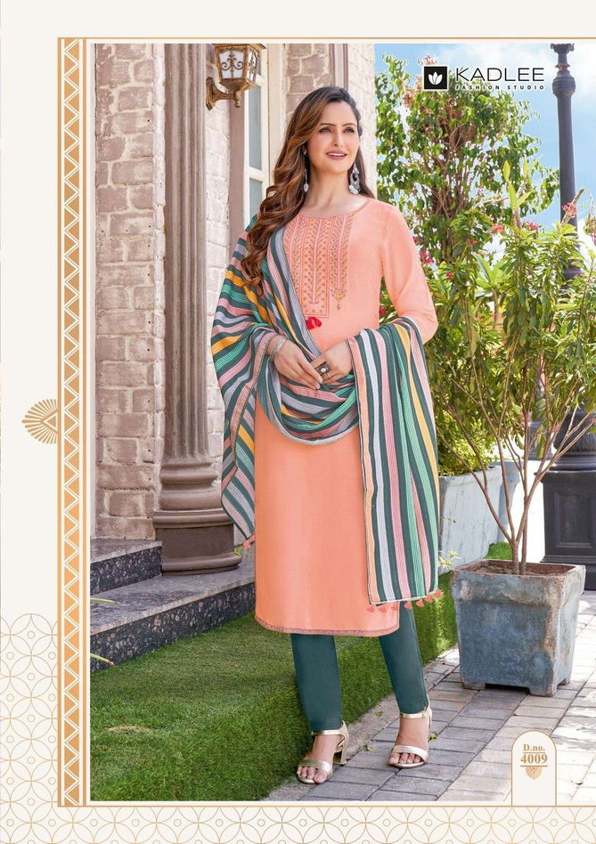 Mannat Vol 2 By Kadlee Rayon Weaving Designer Kurti With Bottom Dupatta Wholesale Shop In Surat
